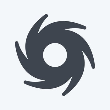 Cyclone Icon in trendy glyph style isolated on soft blue background vector