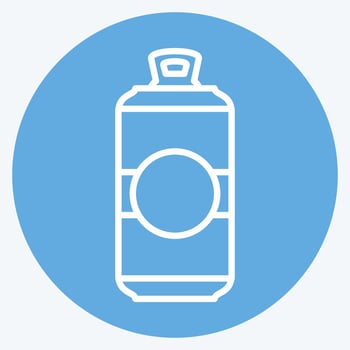 Beer Can I Icon in trendy blue eyes style isolated on soft blue background vector