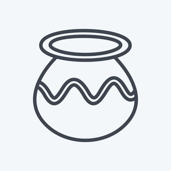 Plant Pot Icon in trendy line style isolated on soft blue background vector