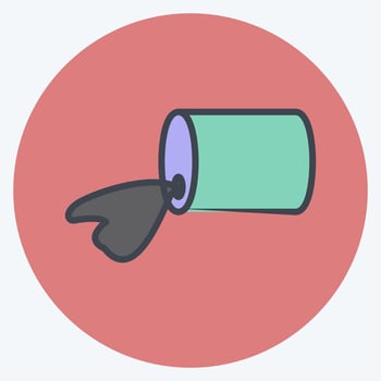 Chemical Leak Icon in trendy color mate style isolated on soft blue background vector