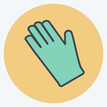Gardening Gloves Icon in trendy color mate style isolated on soft blue background vector