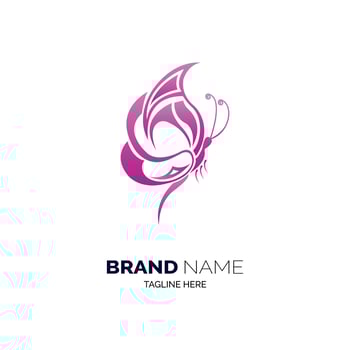 butterfly line style logo design template for brand salon spa or company and other vector