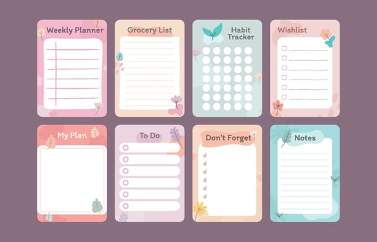 Cute Element Journal Template vector