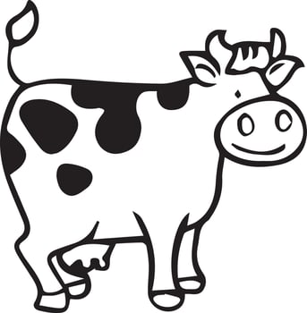 cow coloring page cute cartoon drawing illustration free download vector