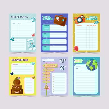 Travel Journal Planner Template vector