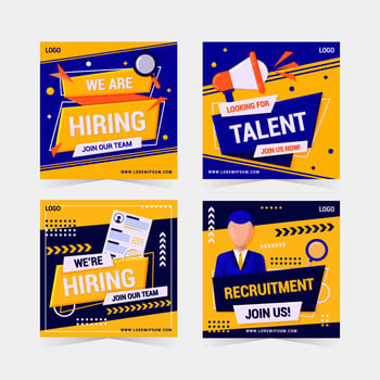 Job Recruitment Social Media Posts vector