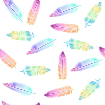 Seamless abstract feather pattern vector