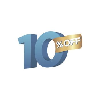 3d Percentage discount symbol vector