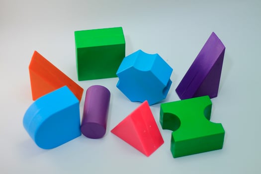 Toys blocks unique and colorful for childerns. Education toy for kids. photo
