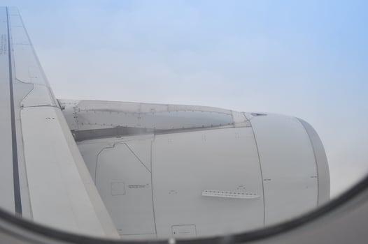 Airplane window view photo