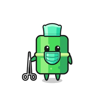 surgeon bamboo mascot character vector