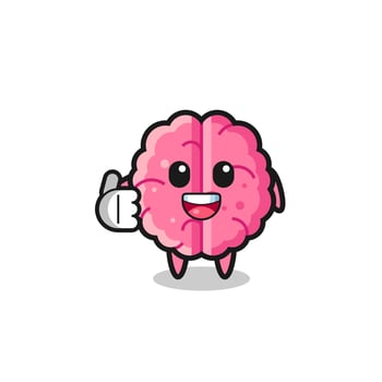 brain mascot doing thumbs up gesture vector