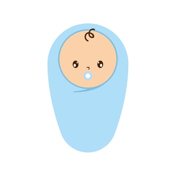 cute little baby boy character vector
