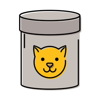 cute little cat mascot in pot vector