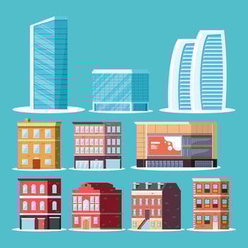 ten great buildings vector