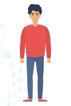 young man avatar character icon vector