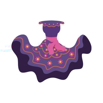 mexican culture female suit fill style icon vector