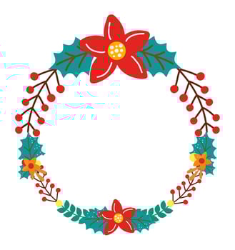christmas floral crown vector