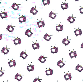 retro tvs pattern pop art style vector