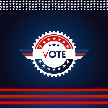 Election day vote banner design with seal style-01 vector