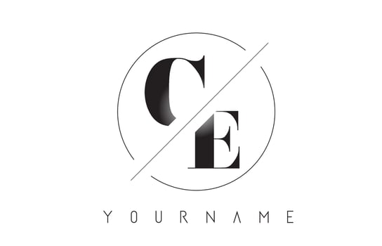 CE Letter Logo with Cutted and Intersected Design vector