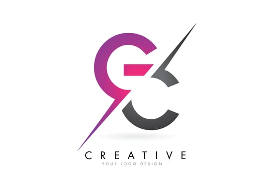 GC G C Letter Logo with Color block Design and Creative Cut. vector