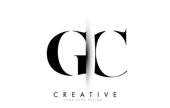 GC G C Letter Logo with Creative Shadow Cut Design. vector