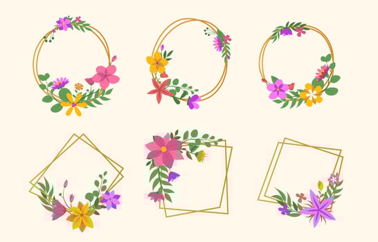 Floral Spring Frame Collection vector
