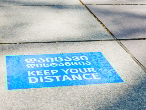keep your distance sign photo
