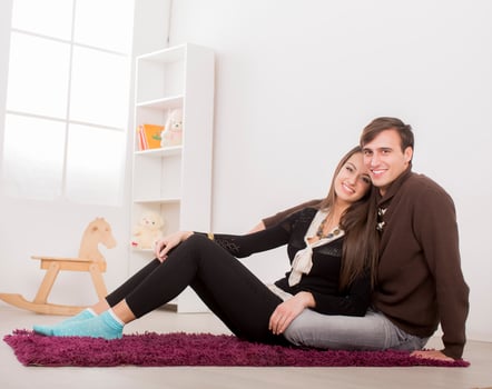 Happy family in the room photo