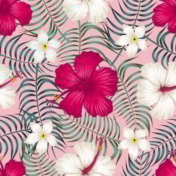 Floral seamless pattern with leaves. tropical background vector