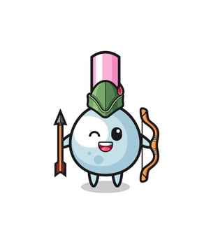 cotton bud cartoon as medieval archer mascot vector