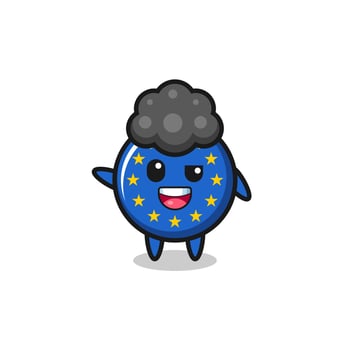 euro flag character as the afro boy vector