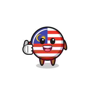 malaysia flag mascot doing thumbs up gesture vector