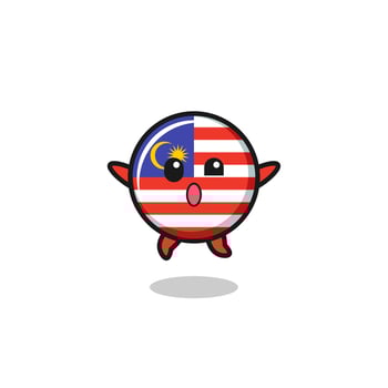 malaysia flag character is jumping gesture vector