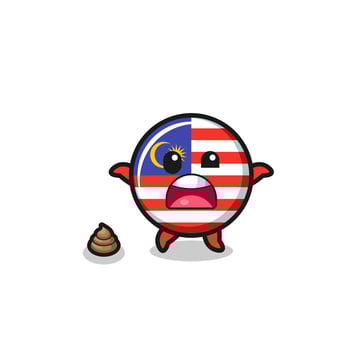 malaysia flag earth surprised to meet poop vector