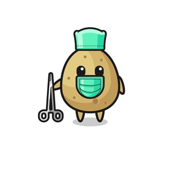 surgeon potato mascot character vector