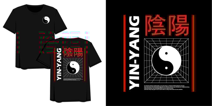 Streetwear Graphic Design Vector Illustration of Yin and Yang China