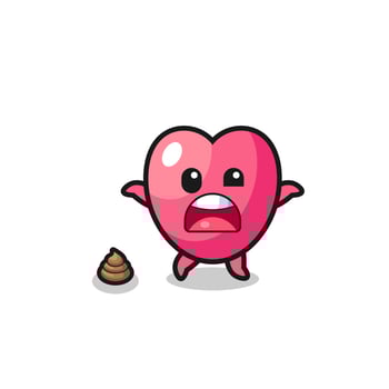 heart symbol earth surprised to meet poop vector
