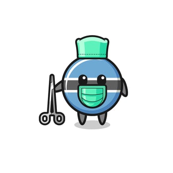surgeon botswana flag mascot character vector