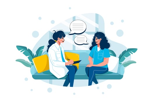 Pharmacist doing medicine research Illustration concept. Flat illustration isolated on white background. vector