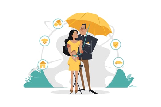 Insurance Illustration concept. Flat illustration isolated on white background. vector