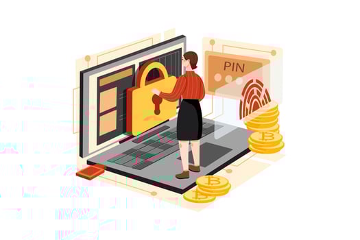 Blockchain Technology Illustration concept. Flat illustration isolated on white background. vector