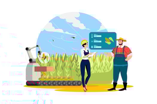Smart Farming Technology Illustration concept. Flat illustration isolated on white background. vector
