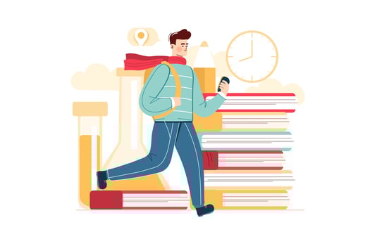 Student Activities Illustration concept. Flat illustration isolated on white background. vector