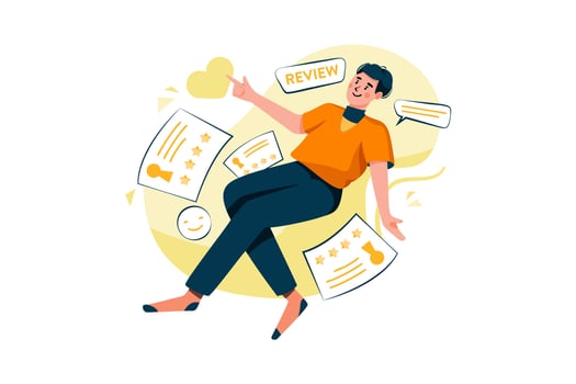 Customer Review Illustration concept. Flat illustration isolated on white background. vector