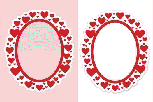 oval shape love vector frame. use for print, template, photo frame, card