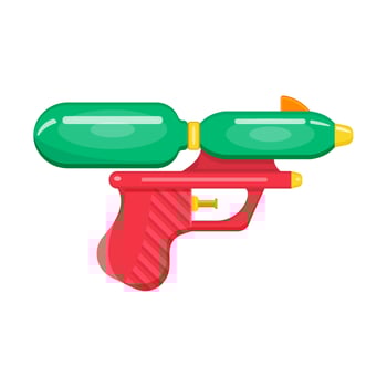 Toy water gun, vector illustration, isolated on white background.