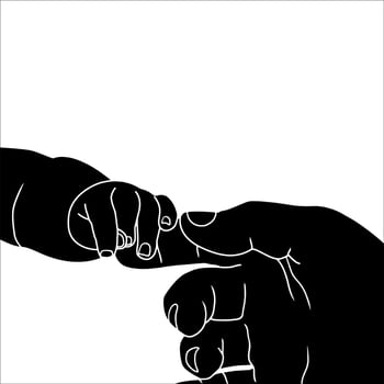Father and son Holding hands Character illustration on white background. vector