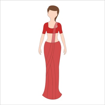 Women in Indian outfit Character illustration on white background. vector